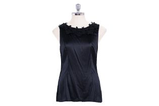 A DOLCE & GABBANA BLACK SLEEVELESS TOP