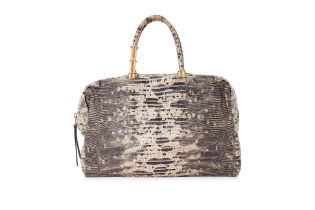 A LANVIN EMBOSSED LIZARD PRINT HANDBAG