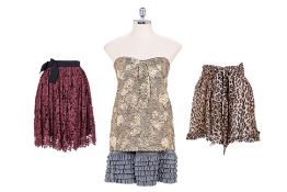 A D&G BUSTIER HALTER SWING TOP AND TWO SKIRTS