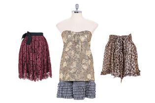 A D&G BUSTIER HALTER SWING TOP AND TWO SKIRTS