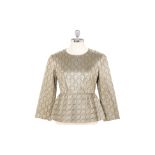 A STELLA MCCARTNEY GOLD BROCADE PEPLUM TOP