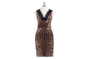 A DOLCE & GABBANA LEOPARD PRINT SHEATH DRESS