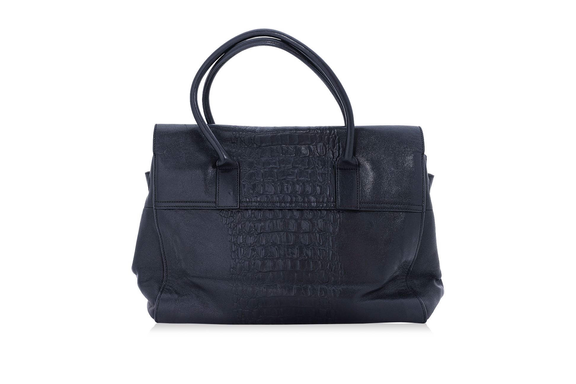 A MULBERRY BLACK LEATHER BAG - Image 2 of 2