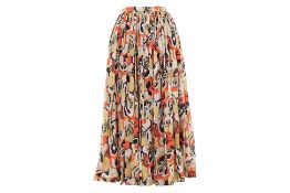 A DRIES VAN NOTEN PLEATED SKIRT WITH PRINT