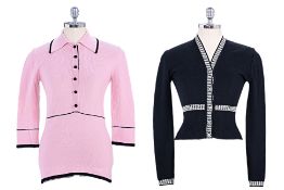 A CHRISTIAN DIOR KNIT TOP AND CARDIGAN