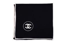 A CHANEL EMBROIDERED CASHMERE & SILK SCARF