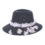 A MAISON MICHEL EMBELLISHED FELT FEDORA