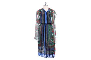 A SACAI MULTICOLORED PLEAT DRESS