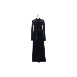 A JIL SANDER LONG BLACK MESH DRESS