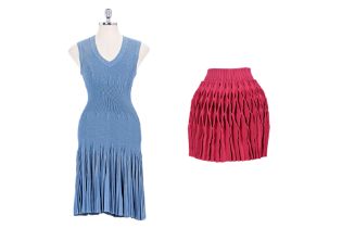 AN ALAIA HEAVY KNIT DRESS AND SKIRT