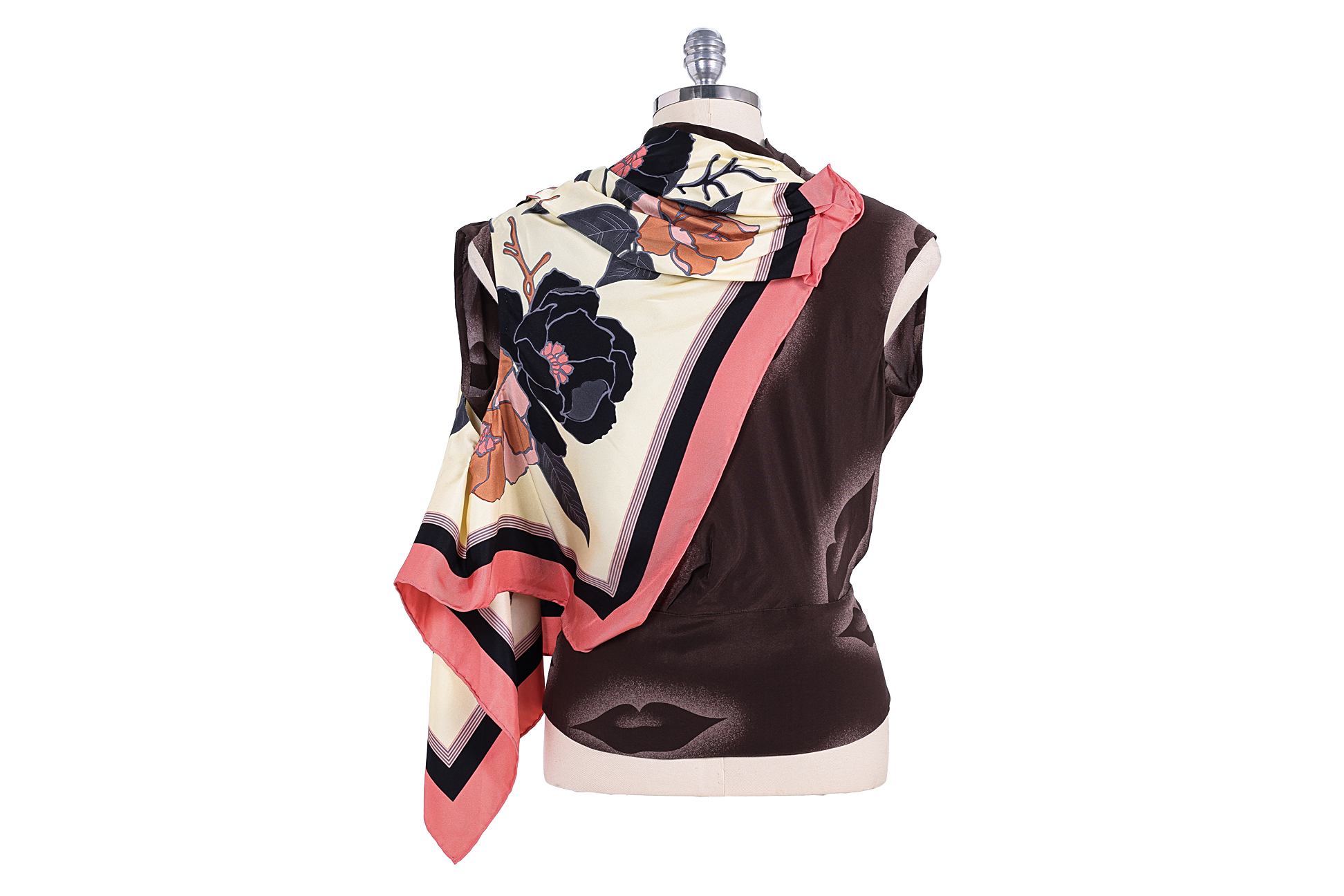 A DRIES VAN NOTEN FLORAL PRINT SCARF SASH TOP - Image 2 of 4