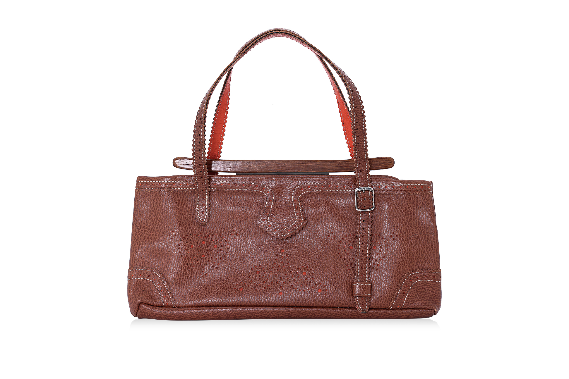 A JAMIN PUECH TOOLED SHOULDER BAG IN LEATHER