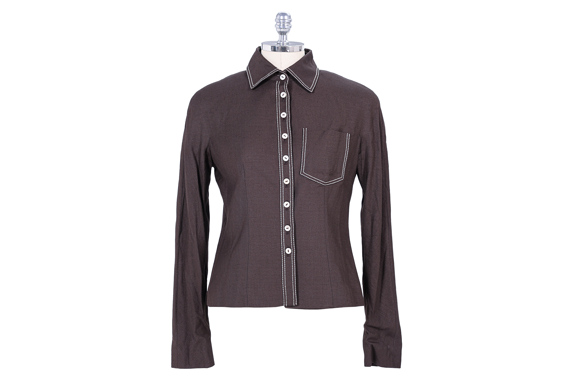 A CHRISTIAN DIOR CONTRAST STITCH OVERSHIRT JACKET