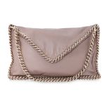 A GIORGIO ARMANI LEATHER ENVELOPE CLUTCH/HANDBAG WITH CHAIN