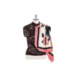 A DRIES VAN NOTEN FLORAL PRINT SCARF SASH TOP