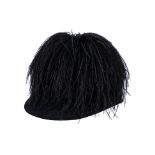 A LANVIN RABBIT FELT RIDING HAT WITH OSTRICH FEATHERS