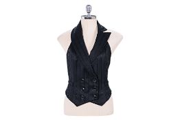 A CHRISTIAN DIOR VEST WITH BEAD PINSTRIPE DETAILING