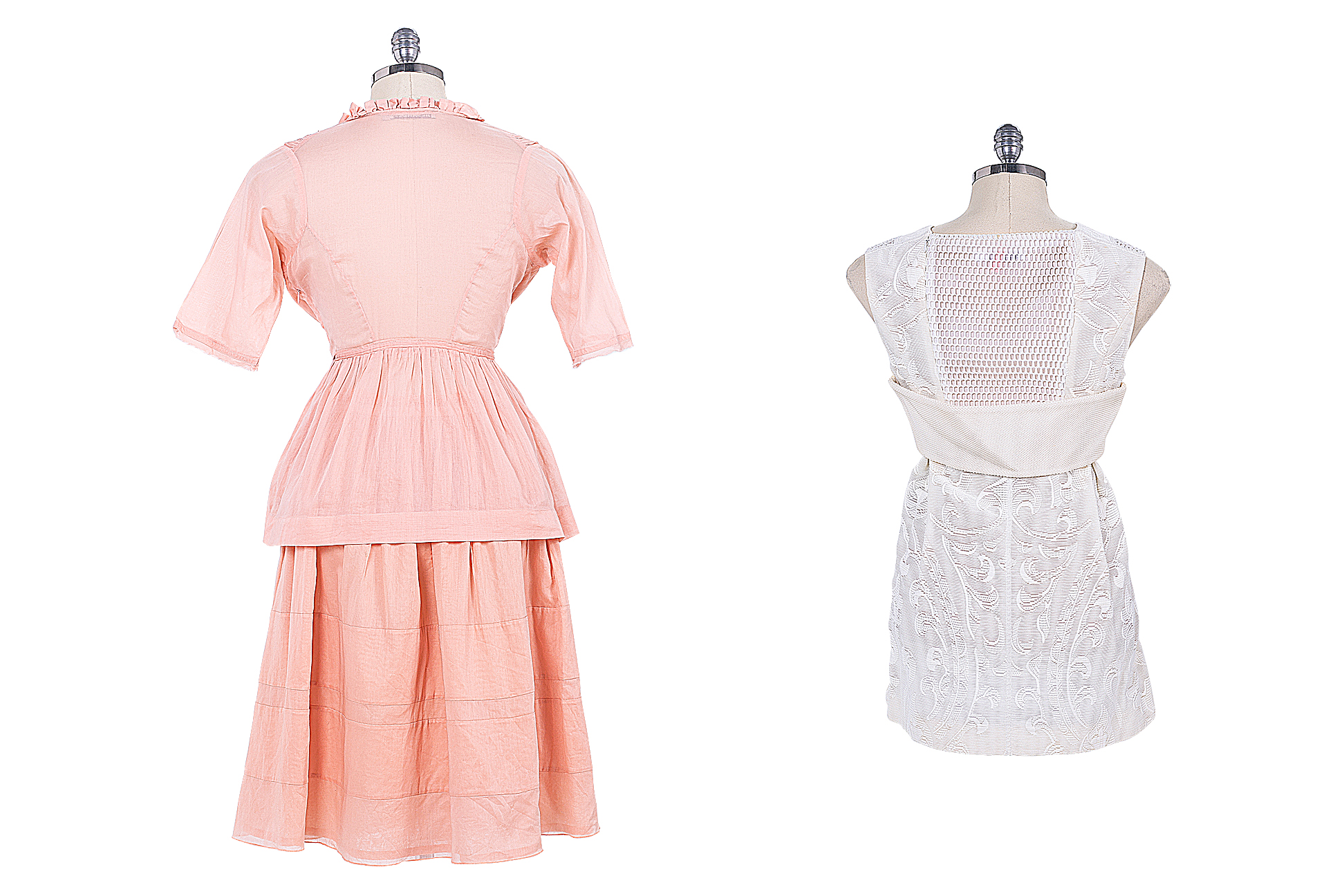 A JIL SANDER PINK RUFFLE SET AND OFF WHITE SLEEVELESS DRESS - Image 2 of 2