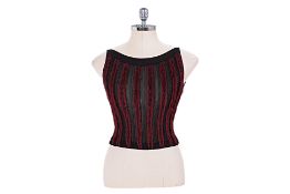 A CHRISTIAN DIOR SLEEVELESS 'EYELASH' FRINGE TOP