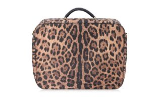 A DOLCE & GABBANA LEOPARD PRINT SHOULDER SLING SUITCASE