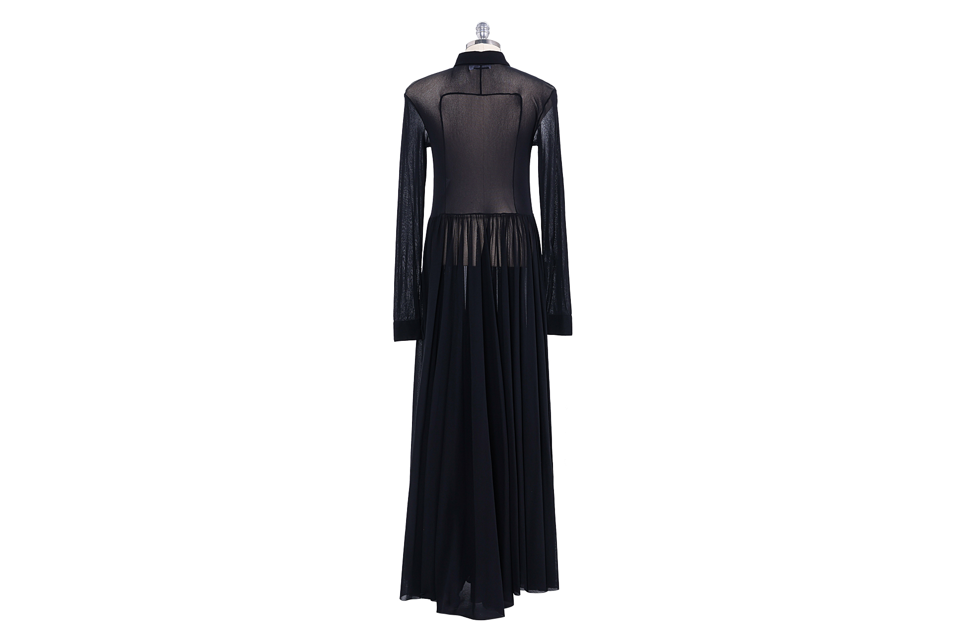 A JIL SANDER LONG BLACK MESH DRESS - Image 2 of 2