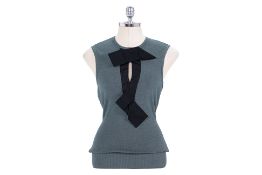 A LANVIN SLEEVELESS JERSEY TOP WITH BOW DETAILING