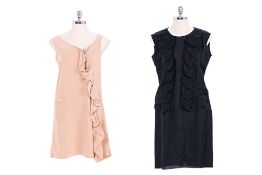 TWO MARNI FLOUNCED SLEEVELESS SLIP-ON DRESSES