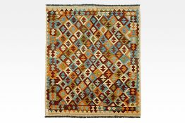 AN AFGHAN WOOL KILIM (203 x 151cm)