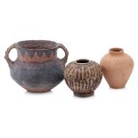 A NEOLITHIC PAINTED TERRACOTTA JAR AND TWO OTHERS