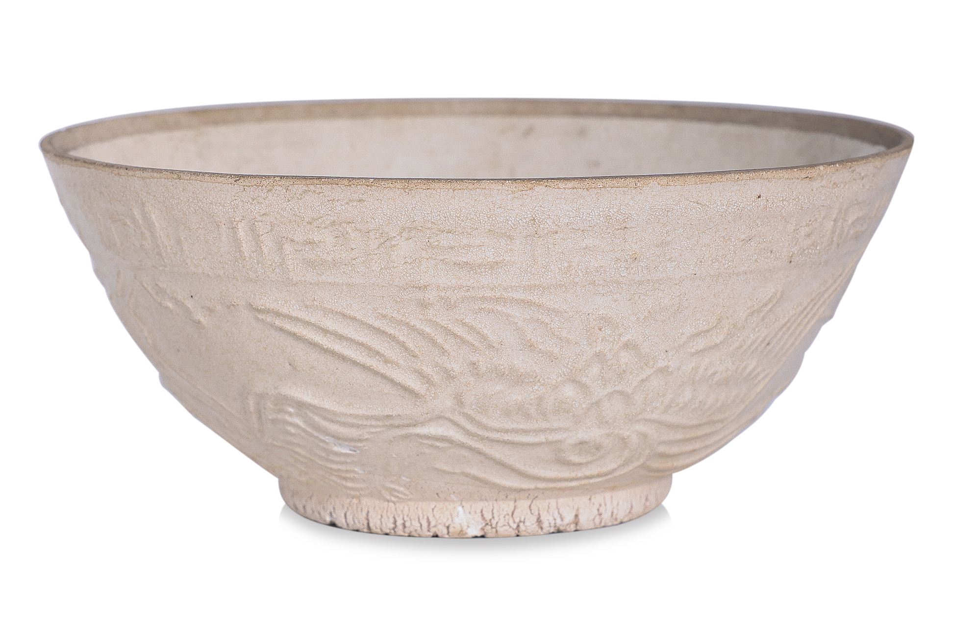 A DEHUA BOWL WITH CRANES