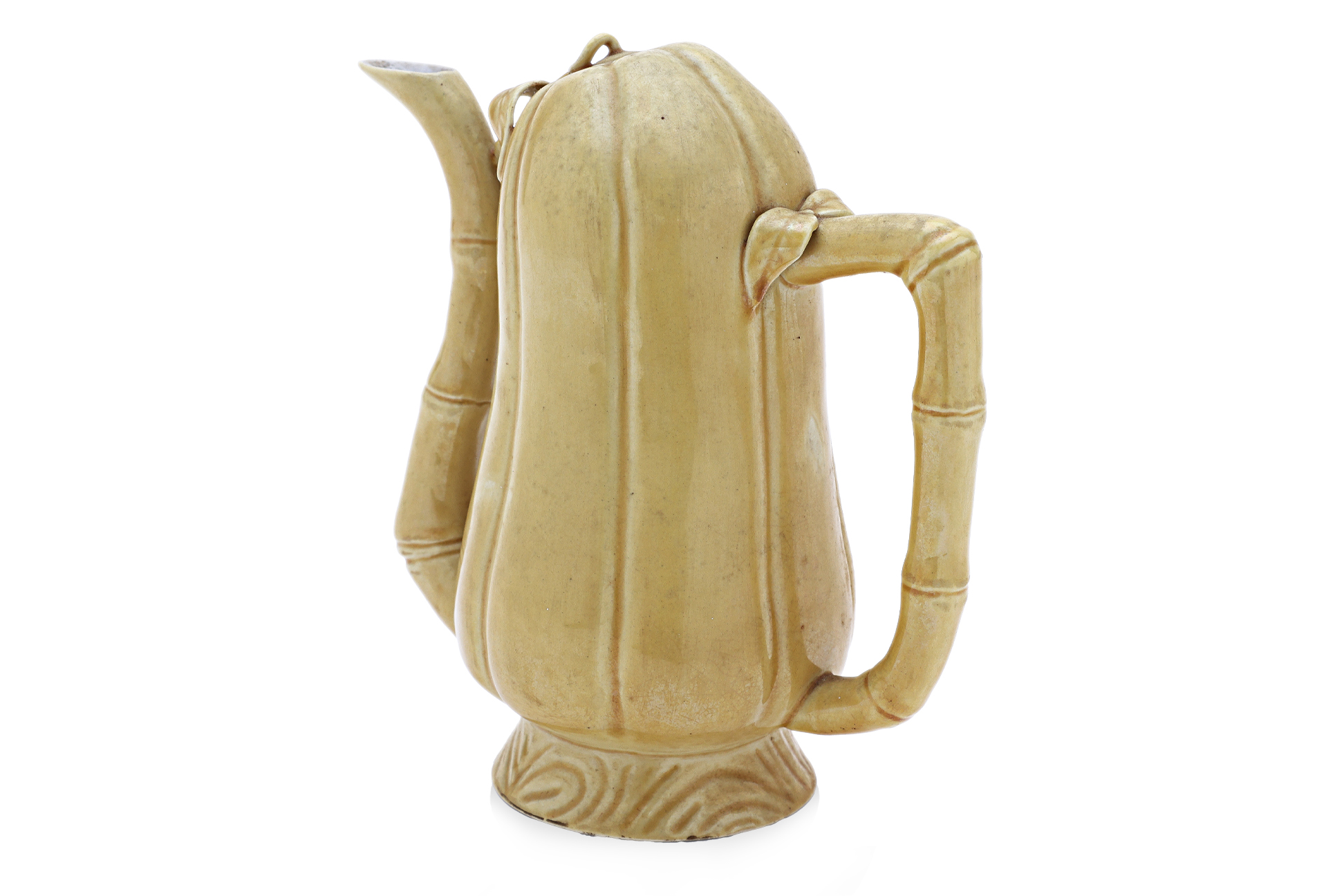 A YELLOW-GLAZED 'CADOGAN' TYPE TEAPOT - Image 3 of 10