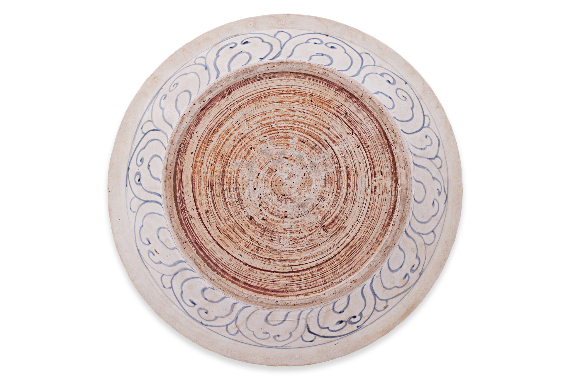 A LARGE VIETNAMESE BLUE AND WHITE CARP DISH - Image 3 of 7