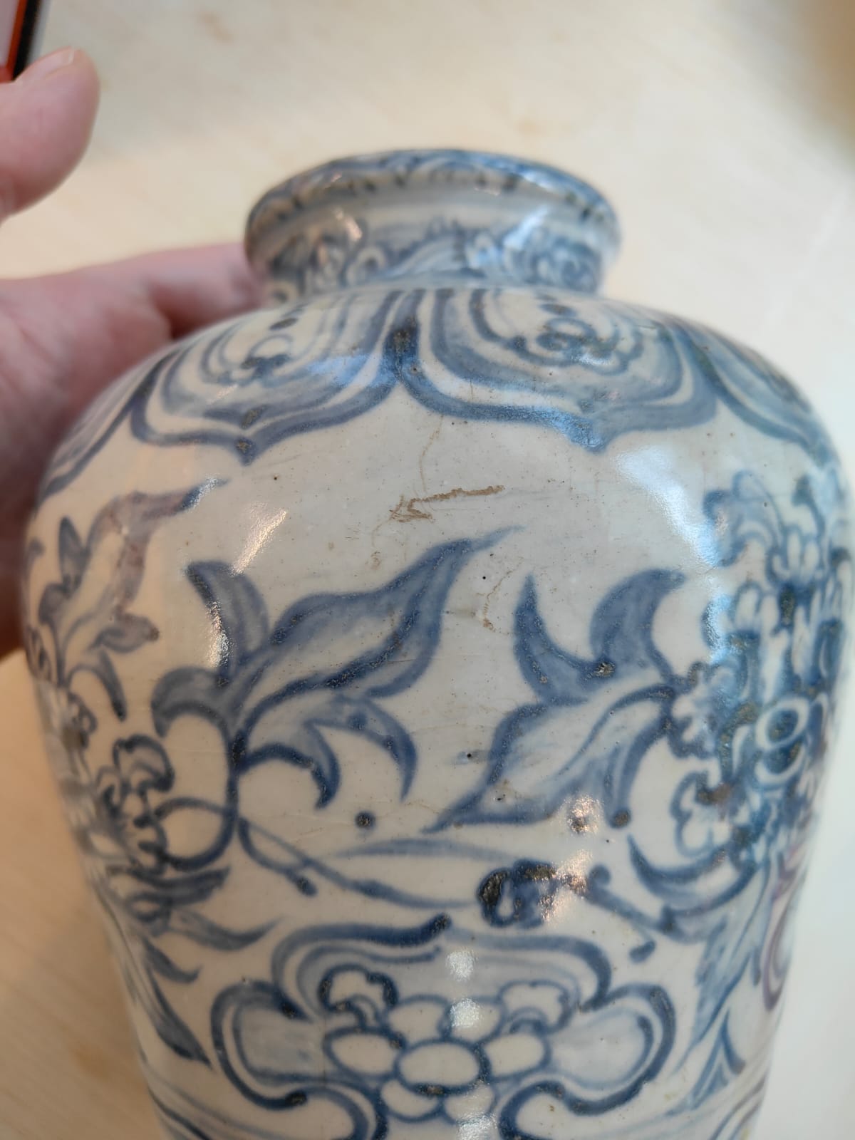 A LARGE VIETNAMESE BLUE AND WHITE BALUSTER JAR - Image 8 of 10