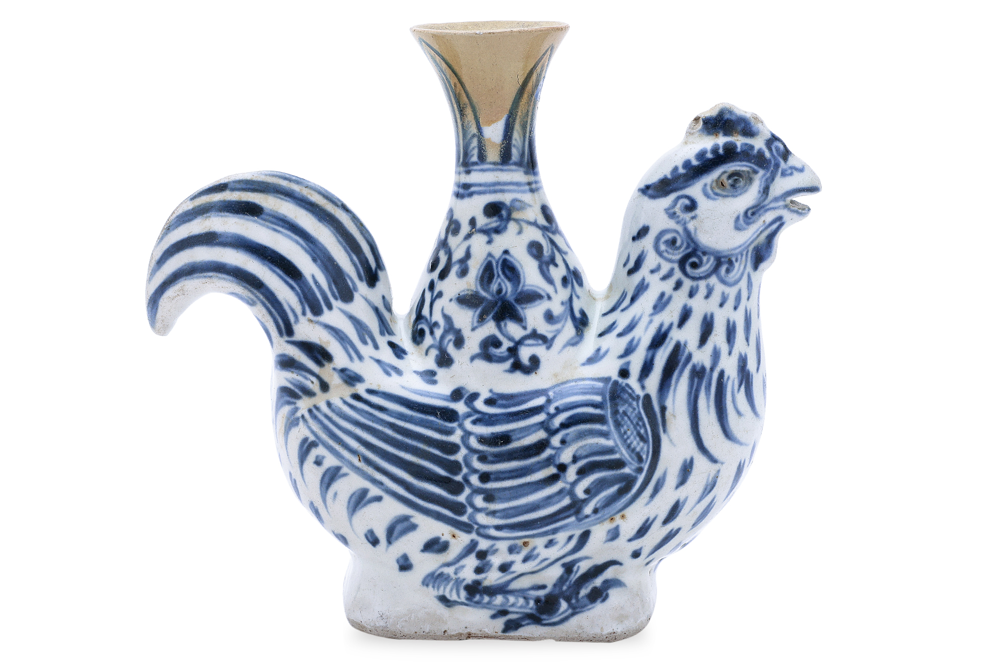 A VIETNAMESE BLUE AND WHITE CHICKEN FORM KENDI - Image 2 of 12