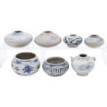 A GROUP OF SEVEN VIETNAMESE BLUE AND WHITE WARES