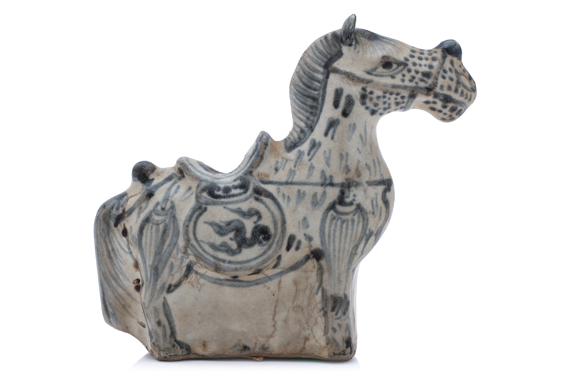 A VIETNAMESE BLUE AND WHITE HORSE WATER DROPPER - Image 2 of 7