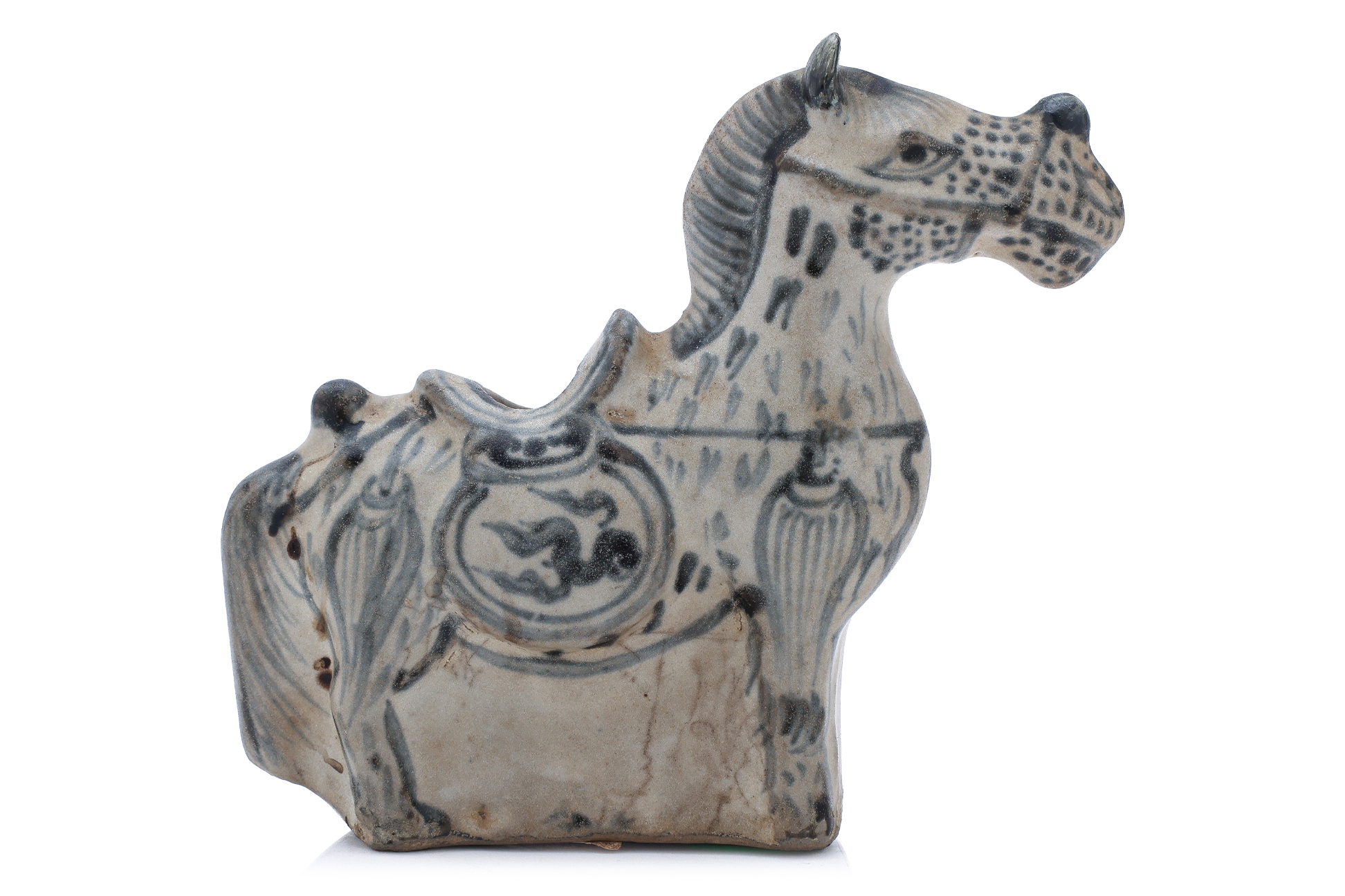 A VIETNAMESE BLUE AND WHITE HORSE WATER DROPPER - Bild 2 aus 7