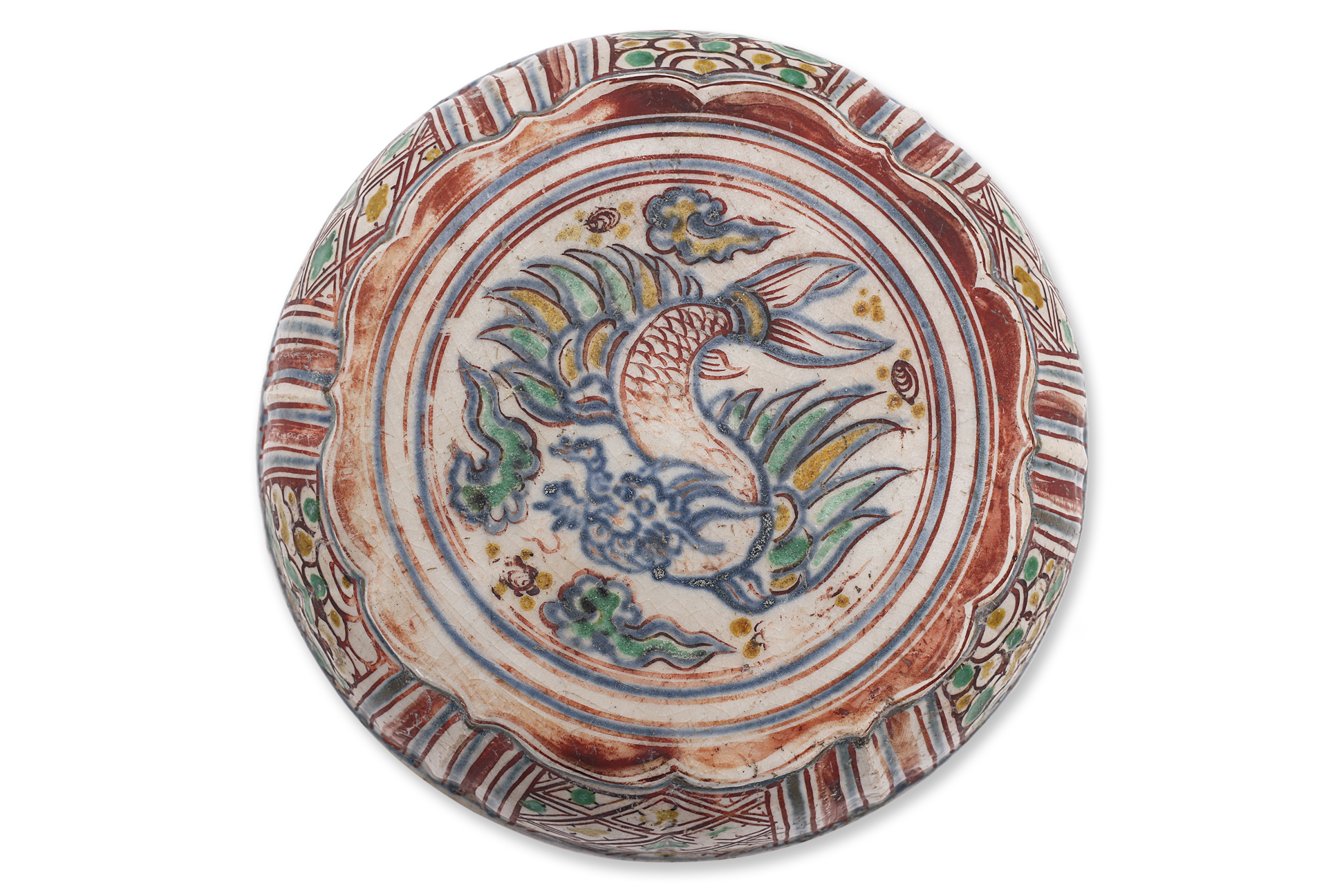 A VIETNAMESE POLYCHROME LOBED CIRCULAR BOX AND COVER - Image 2 of 4