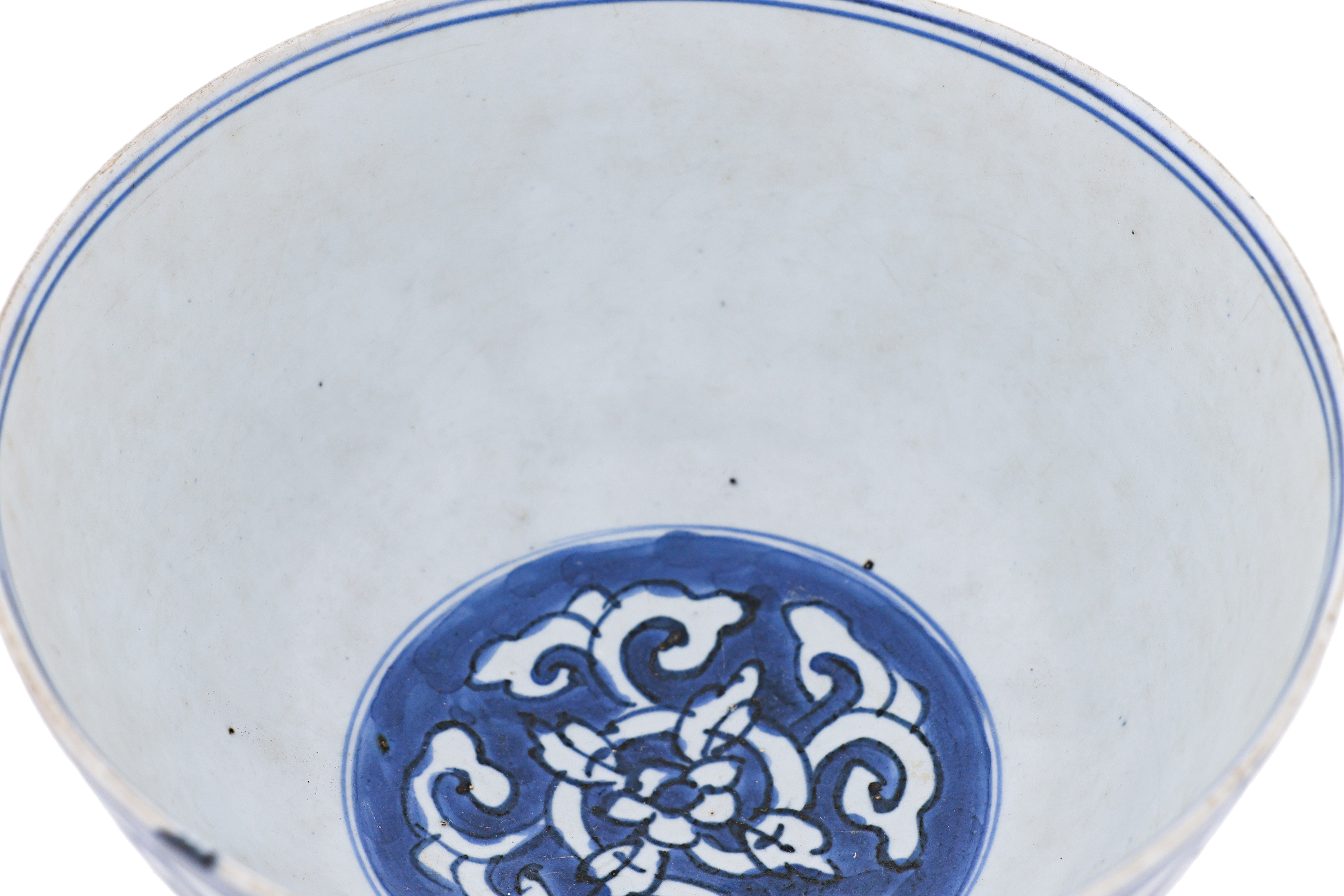 A BLUE AND WHITE PORCELAIN CRANES BOWL - Image 3 of 10