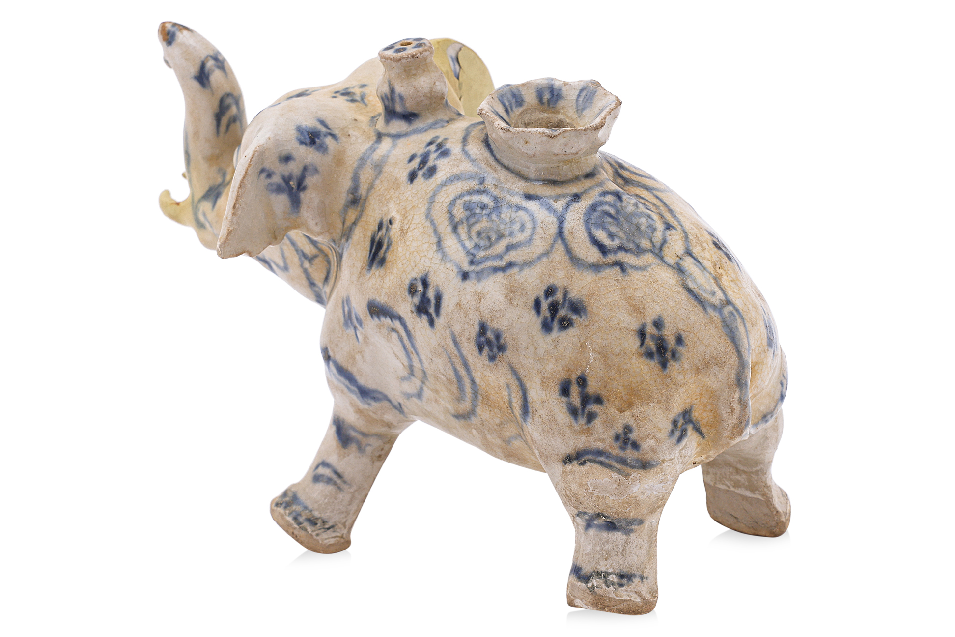 A VIETNAMESE BLUE AND WHITE ELEPHANT FORM EWER - Image 3 of 5