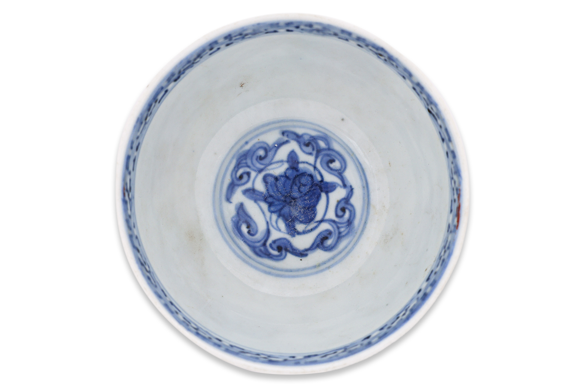 A BLUE AND WHITE KINRANDE TYPE BOWL - Image 2 of 6