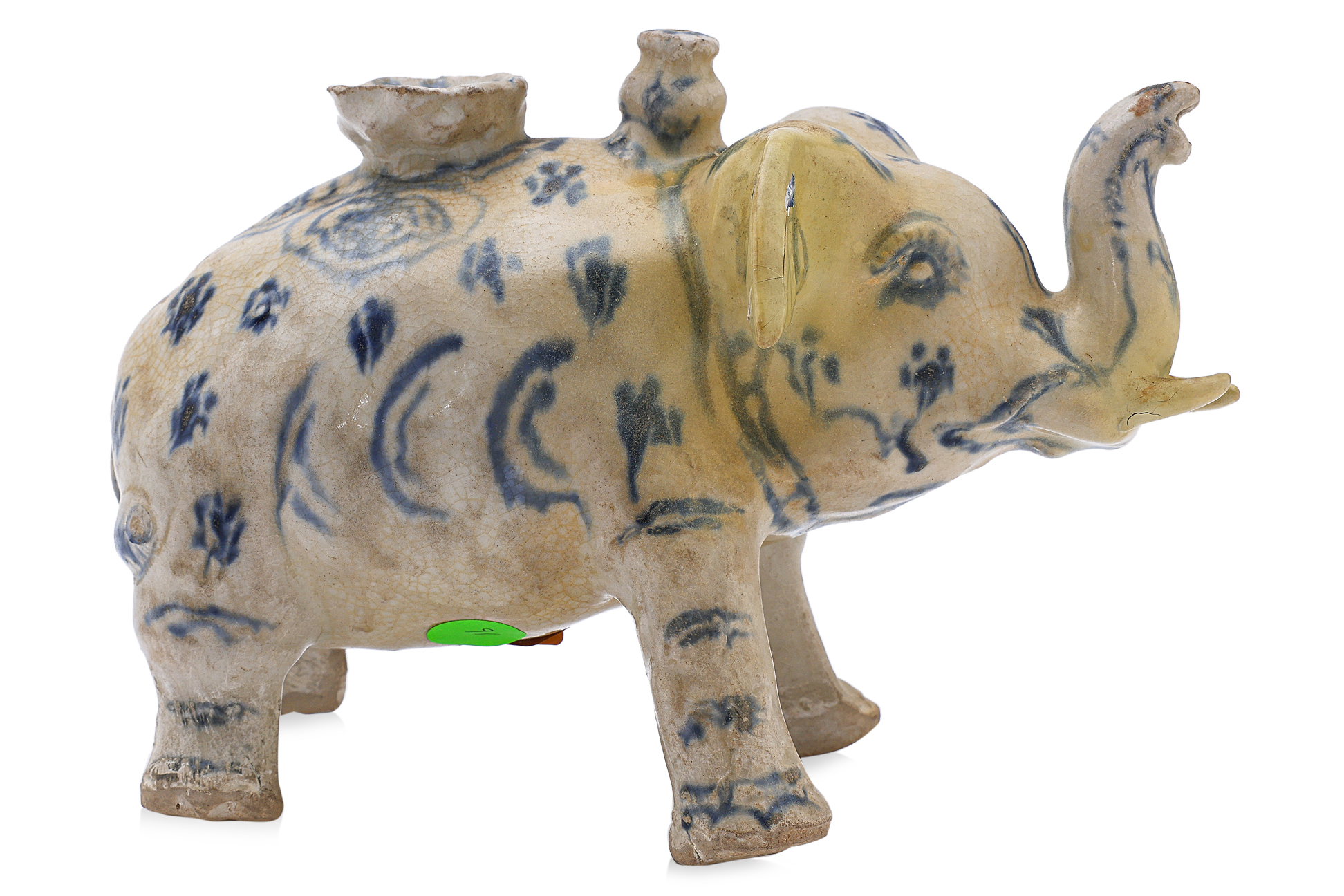 A VIETNAMESE BLUE AND WHITE ELEPHANT FORM EWER - Image 2 of 5