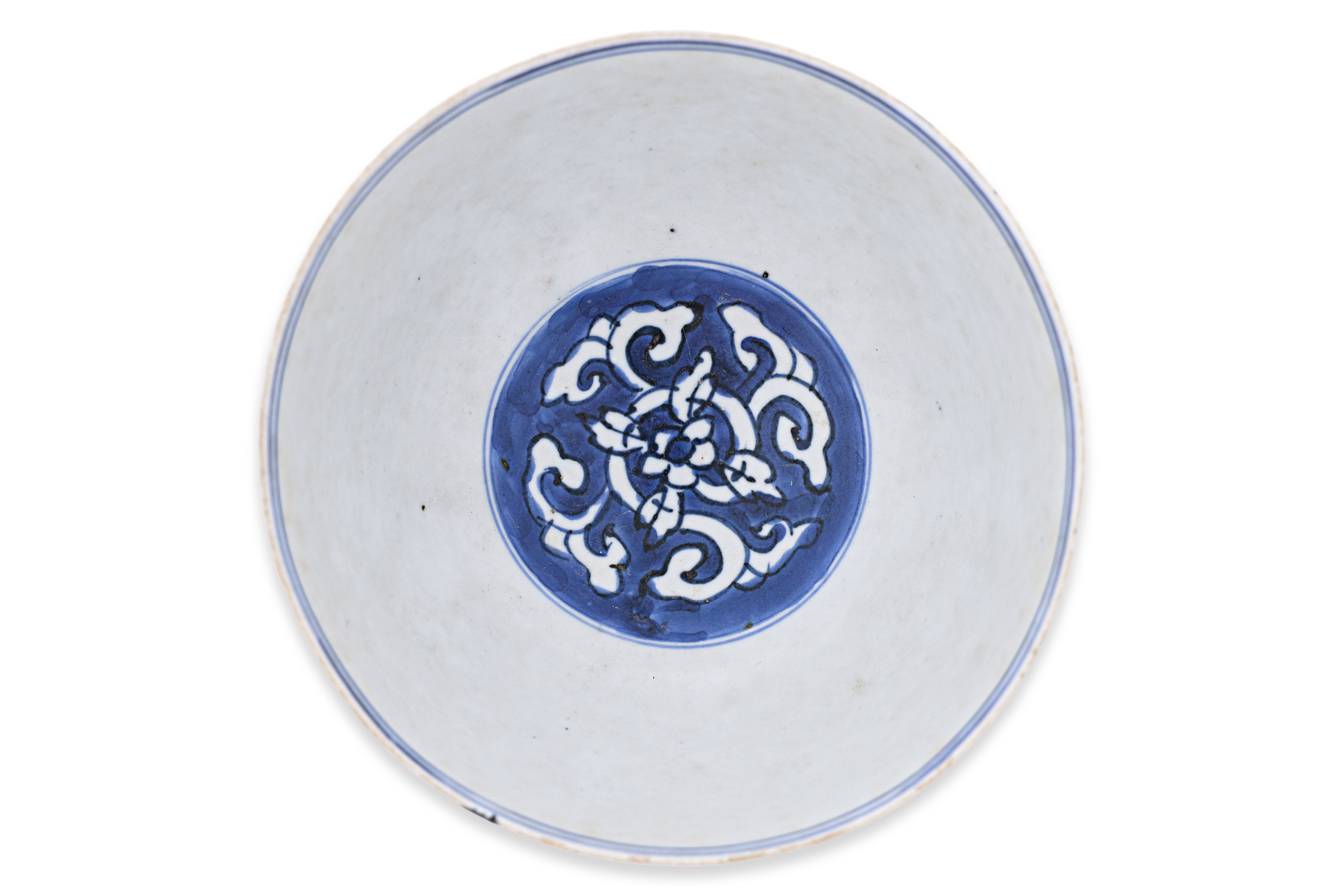 A BLUE AND WHITE PORCELAIN CRANES BOWL - Image 2 of 10