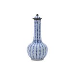 A 'BLEU DE HUE' VIETNAMESE MARKET BOTTLE VASE AND COVER