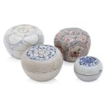 A GROUP OF FOUR VIETNAMESE CIRCULAR BOXES AND COVERS