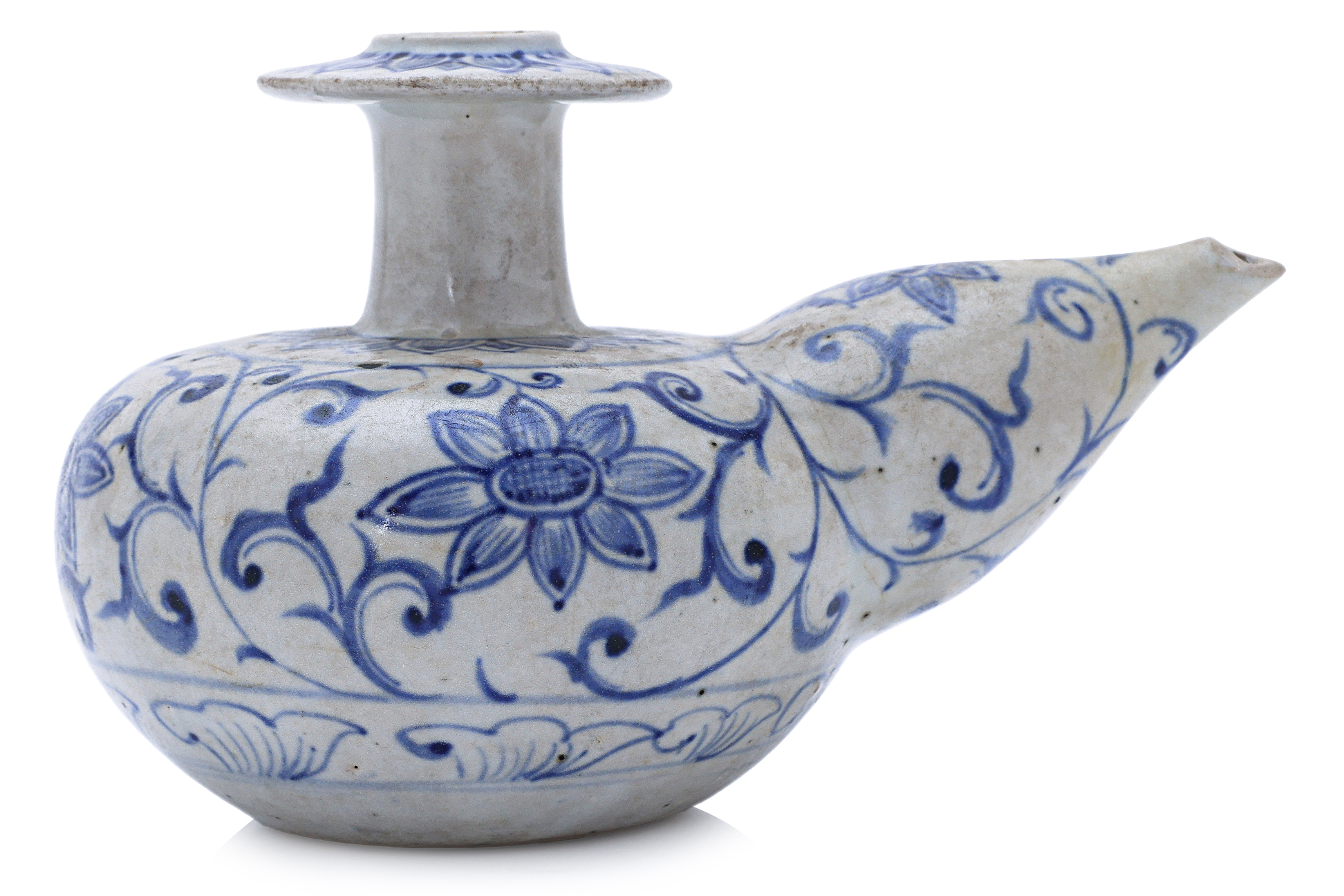 A SMALL VIETNAMESE BLUE AND WHITE KENDI - Image 2 of 4