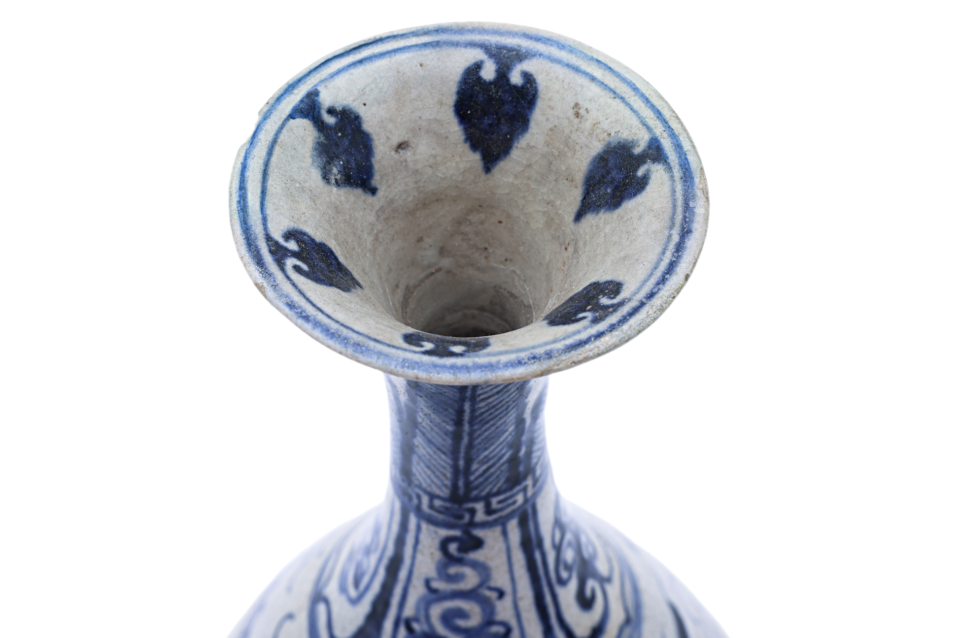 A VIETNAMESE BLUE AND WHITE PEAR SHAPED DRAGON VASE - Image 3 of 11