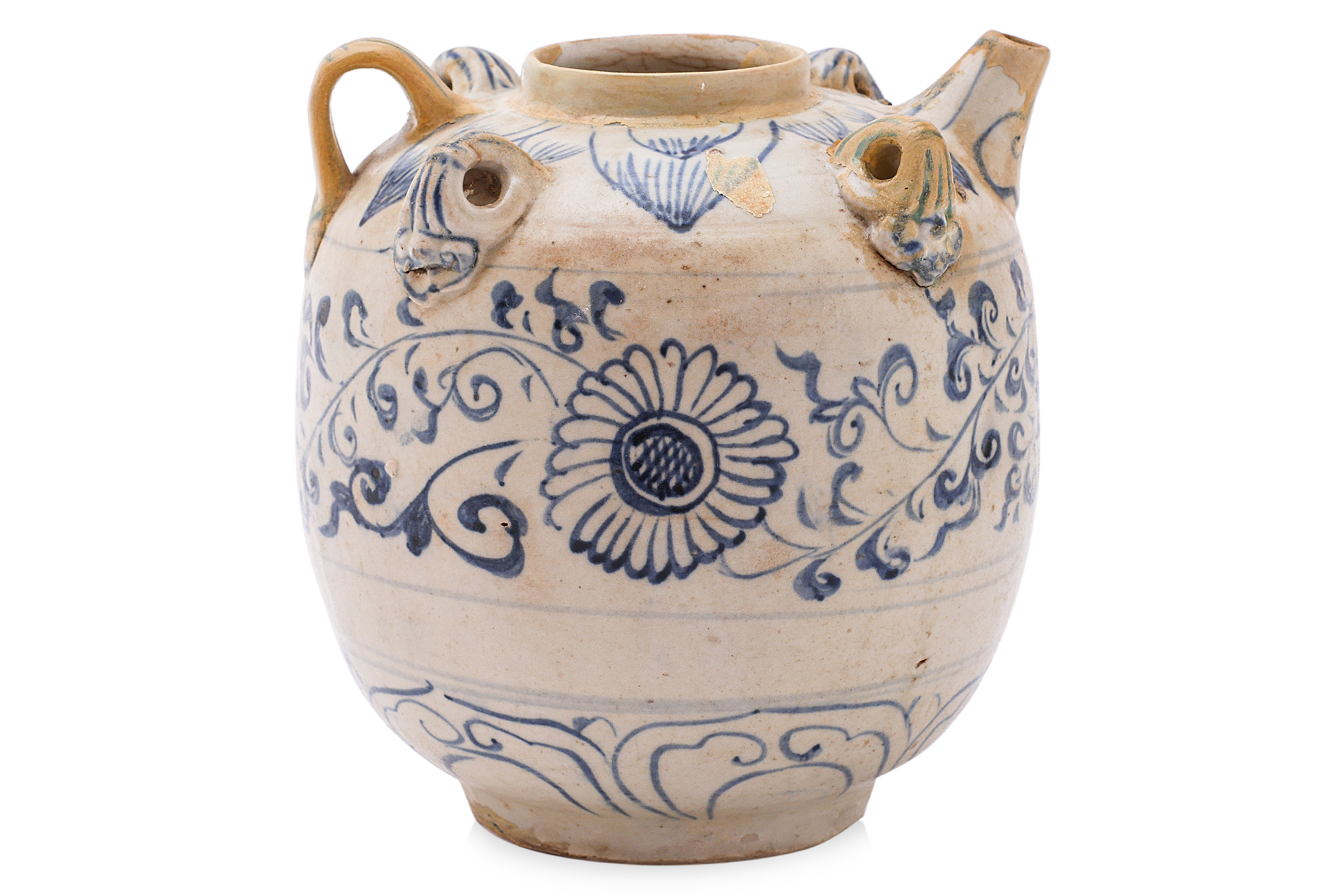 A VIETNAMESE BLUE AND WHITE WINE JAR - Image 2 of 13