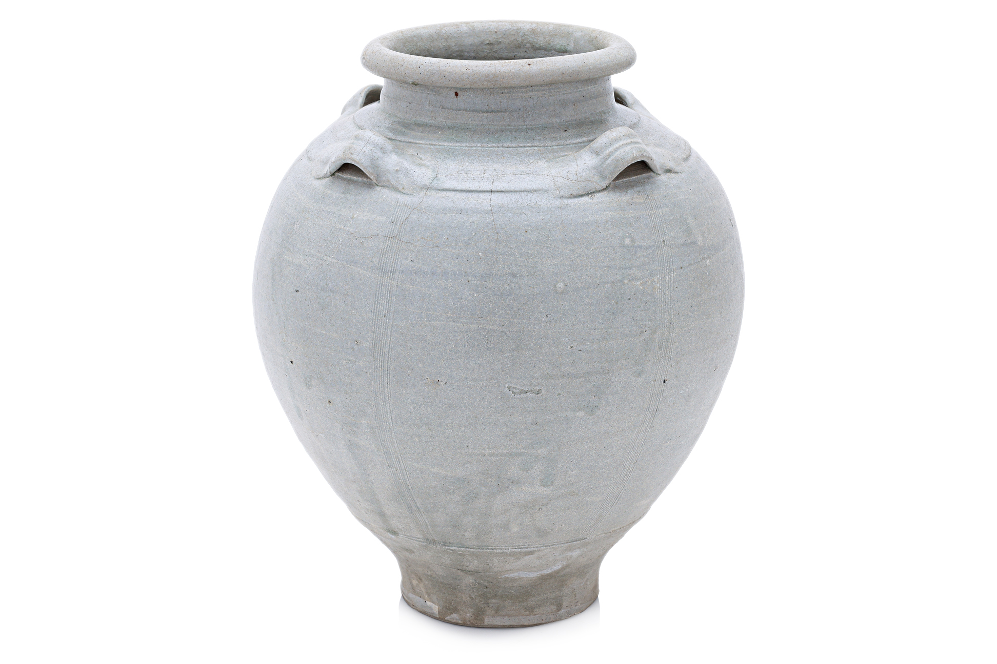 A LARGE QINGBAI GLAZED OVOID JAR