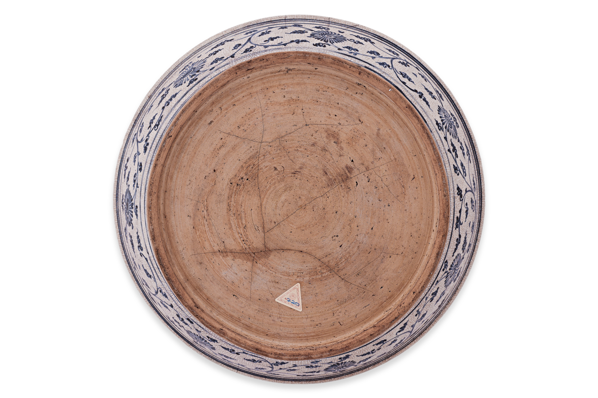 A LARGE VIETNAMESE BLUE AND WHITE DISH WITH FLYING CRANE - Image 3 of 8